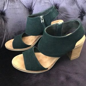 TOMS Majorca Cut Out Suede Heel Black